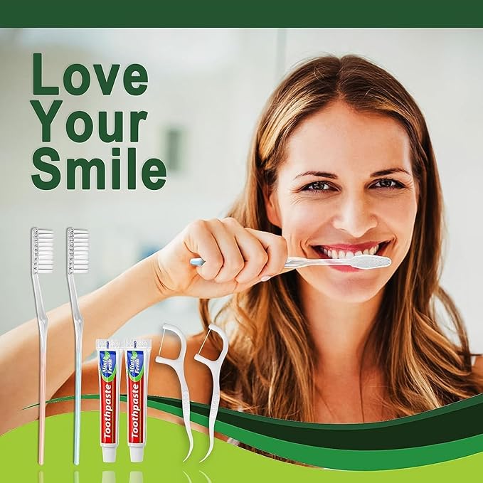 200 Pack Disposable Toothbrushes with Toothpaste Floss Individually Wrapped, 2 Color Toothbrush,10g Toothpaste,Floss Pick,Bulk Toothbrush Kit for Homeless,Airbnb,Hotel,Guest