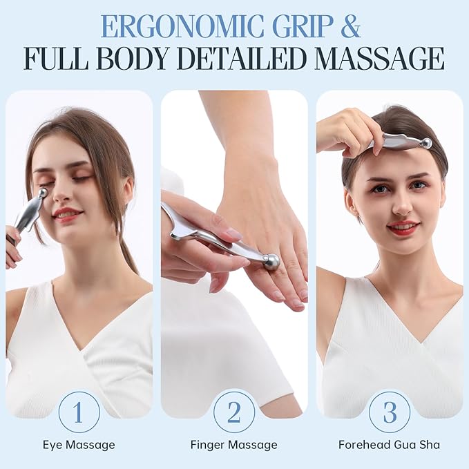 4-in-1 Gua Sha Facial Tools,Fish Guasha Massage Tool for Face&Body, Facial Roller Massage Tool for Lymphatic Drainage &Jawline Sculpting & Puffiness Reducing,Gua Sha Muscle Scraper Tool,Skin-Care Tool