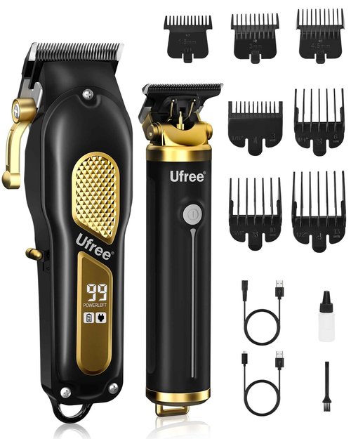 Ufree 3-Speed Electric Shavers for Bald Men, Close Shave Head Shavers with Double Foil, Professional Clippers and Trimmers Set, Cordless Clippers for Hair Cutting
