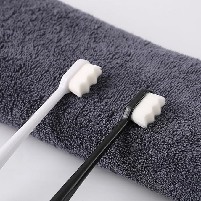 Alipis Soft Micro-Nano Toothbrush 4pcs Set with Flat Wavy Heads, Ultra-fine Supple Bristles for Travel and Household Oral Cleaning, Manual Teeth Cleaning Brush for Adults
