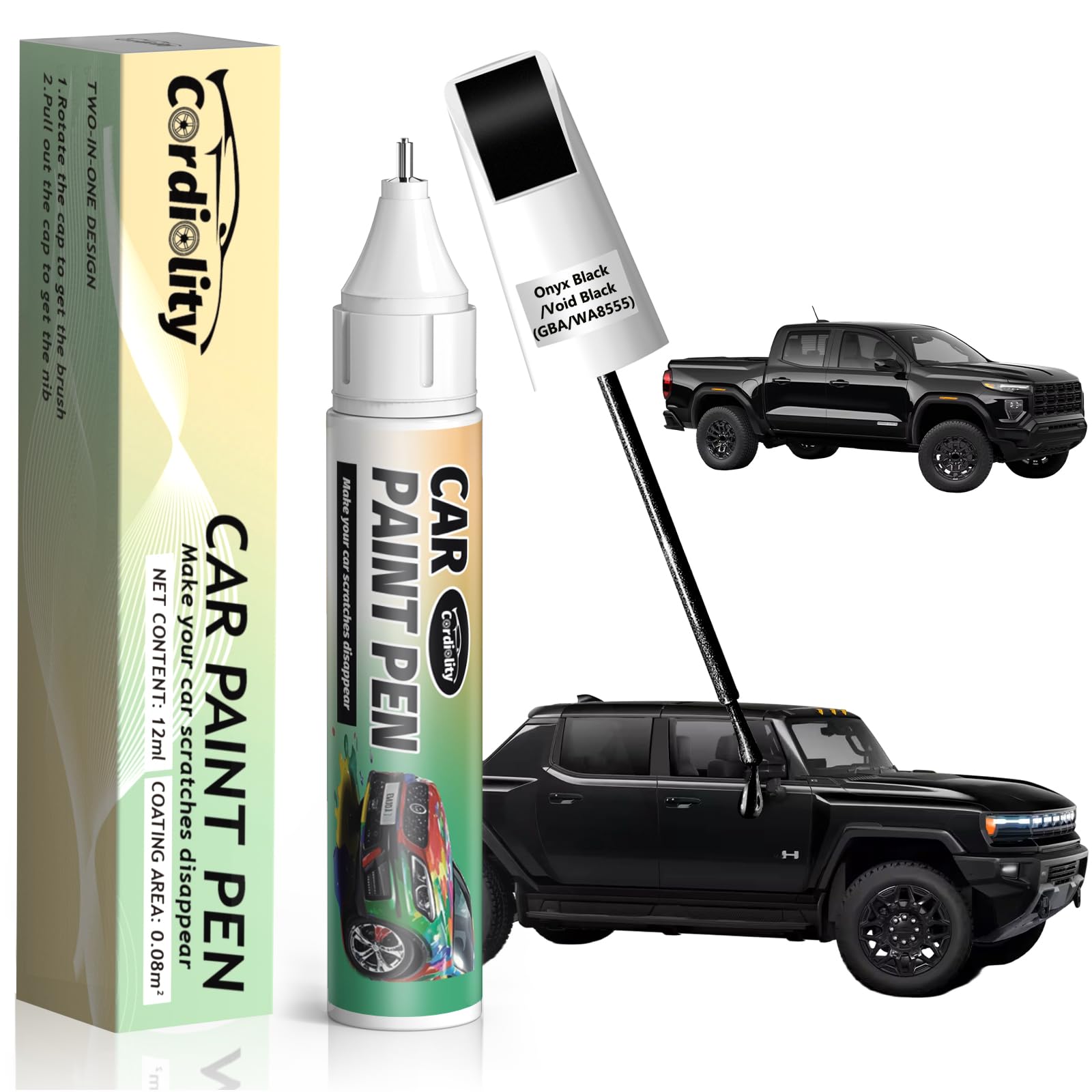 Onyx Black/Void Black(GBA/WA8555) Touch Up Paint Pen for GMC,Car Paint Scratch Repair Pen Quick and Easy Fix Auto Paint Scratch