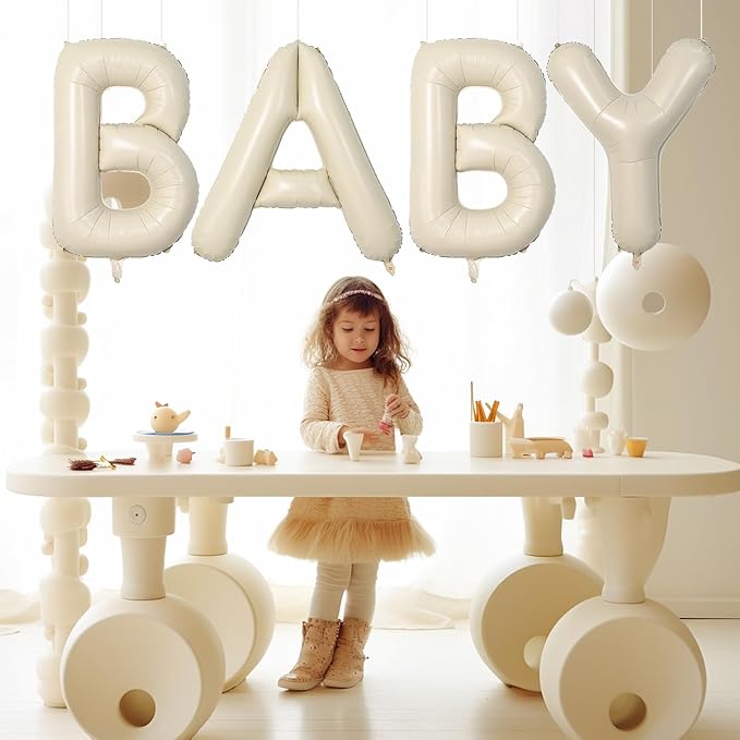Cream C Letter Balloons,40 Inch Letter C Balloon Beige,Helium Custom Letter Balloon for Birthday Anniversary Party Decorations
