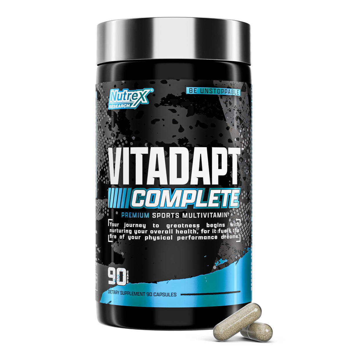 Nutrex Research Vitadapt Complete Sports Multivitamin for Men - 24 Vitamins, KSM-66 Ashwagandha and Minerals for Athletes - Mens Multivitamin (90 Capsules)