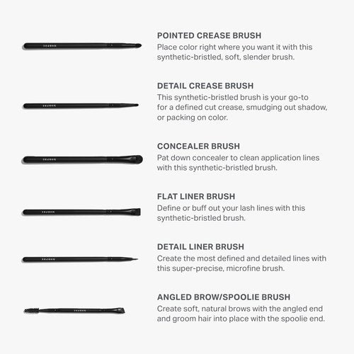 Morphe Eye Obsessed Makeup Brushes - 12 Piece Eyeshadow Brush Set - Lining, Blending & Angled Eyeshadow Brushes - Made with Natural & Synthetic Bristles and Includes Makeup Brush Case (12 Count)