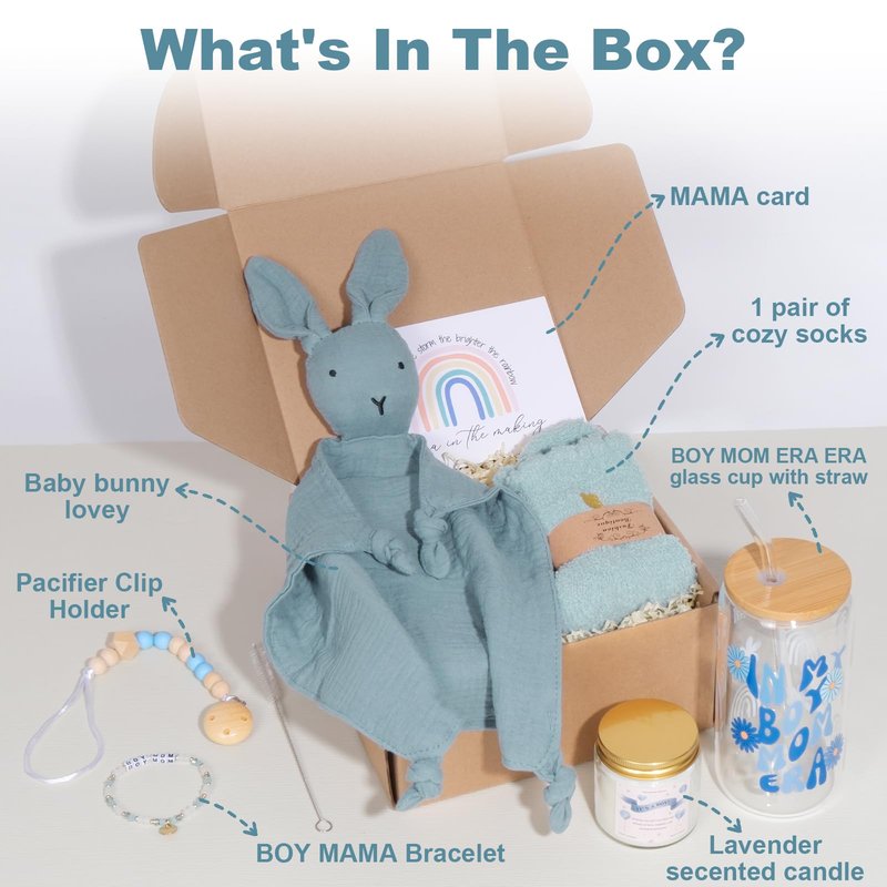 PANYUXUT Boy Mom Gifts for New Moms, New Mommy Essentials, Pregnancy Gifts for Expecting Mama for First Time, Moms Care Package After Baby (Boy Mama)