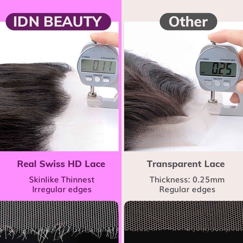 IDN BEAUTY SKINLIKE REAL HD 5x5 Lace Closure Human Hair 14 Inch Body Wave Closure Bleached Single Knots 5x5 Closure Ultra-thin HD Lace Closure Virgin Human Hair 0.1 mm Pre Plucked Hairline Closure