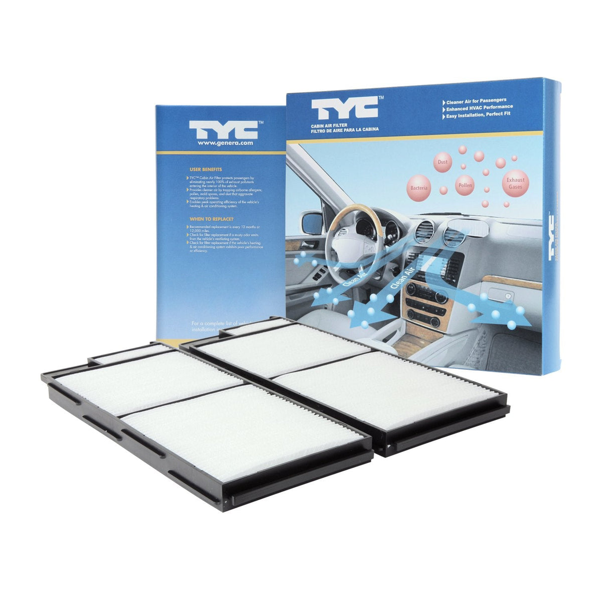 TYC Cabin Air Filter Compatible with 1998-2007 Lexus LS450 / 470