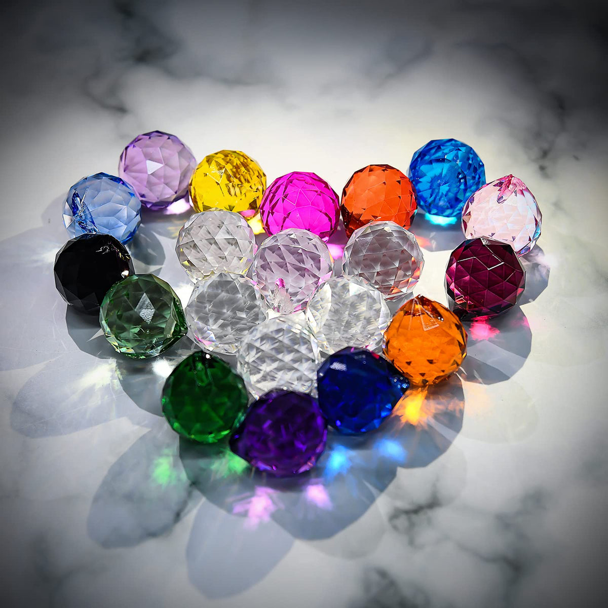 MerryNine Crystal Sun Catcher Suncatcher Prism Ball Assorted Colors
