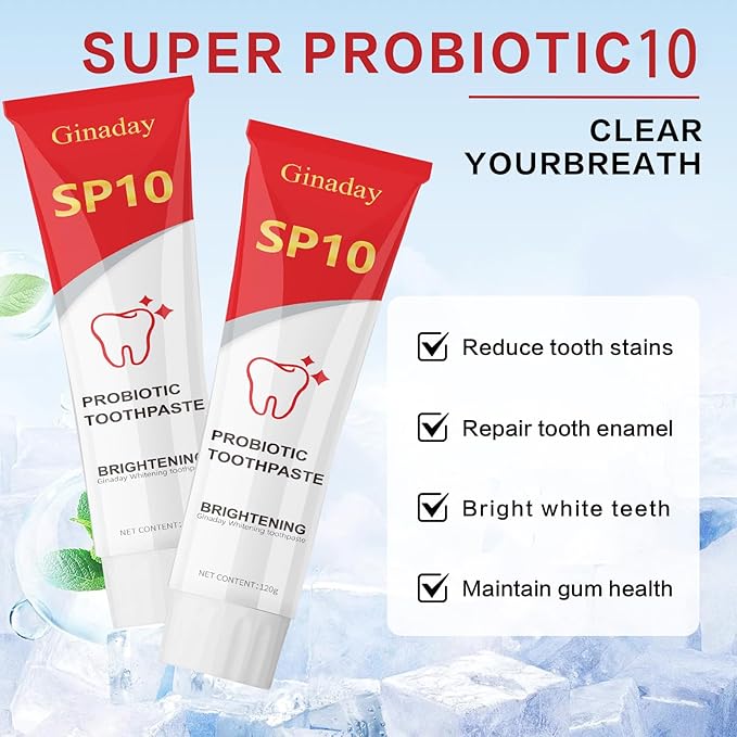 2 Pcs SP10 Probiotic Toothpaste, Advanced Enamel Protection Deep Cleaning Care Oral Health Fresh Breath.