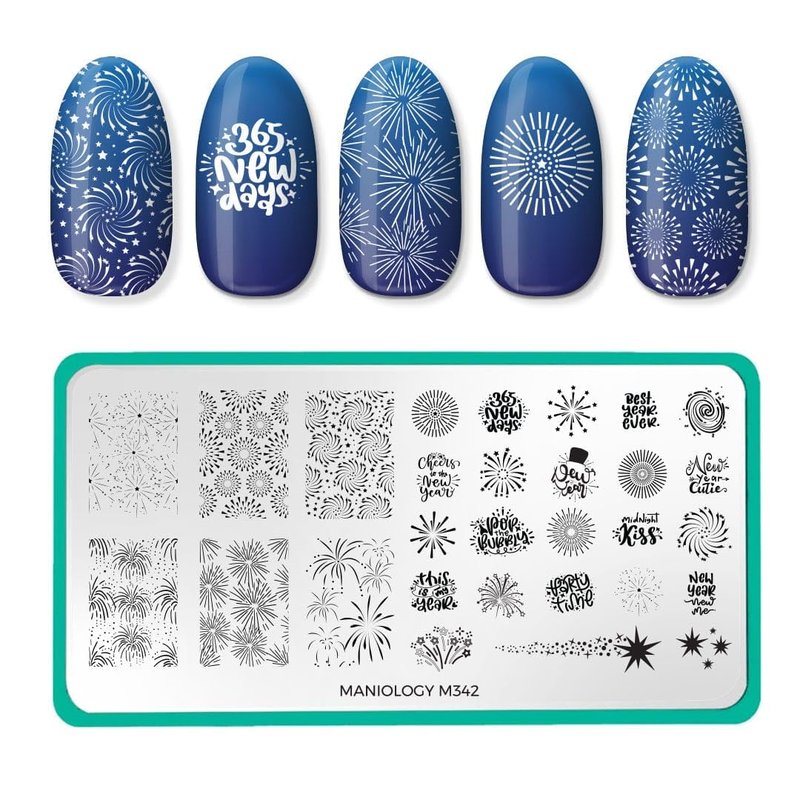Maniology Holiday Cheer Nail Stamping Plate Set | 3-Piece Christmas-Themed Manicures, Winter-Inspired Nail Designs – Reusable, Rectangular Stainless Steel Nail Art Templates for DIY Manicures