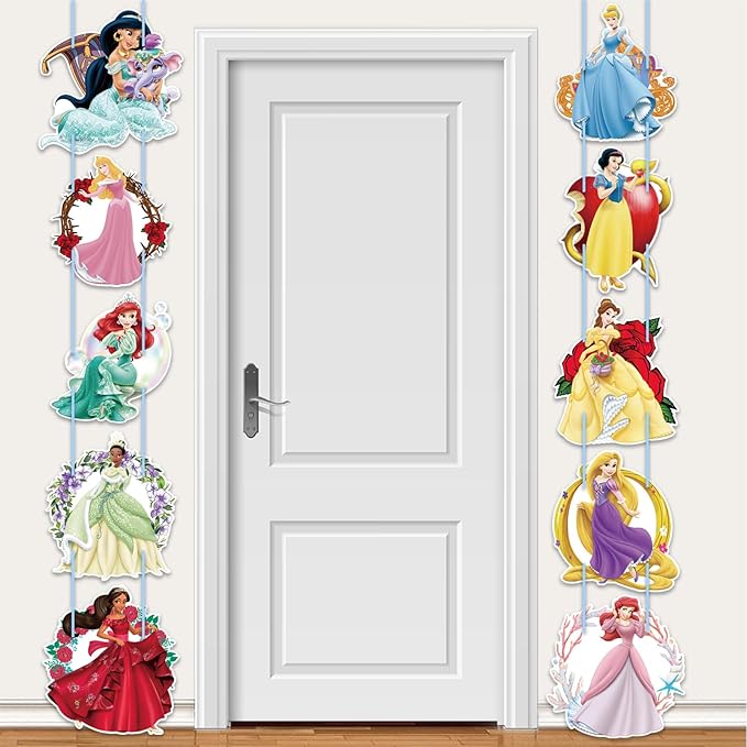 Princess Birthday Party Supplies, Party Porch Sign, Door Banner Decorations for Adult Theme Party Outdoor Indoor Home Decorations