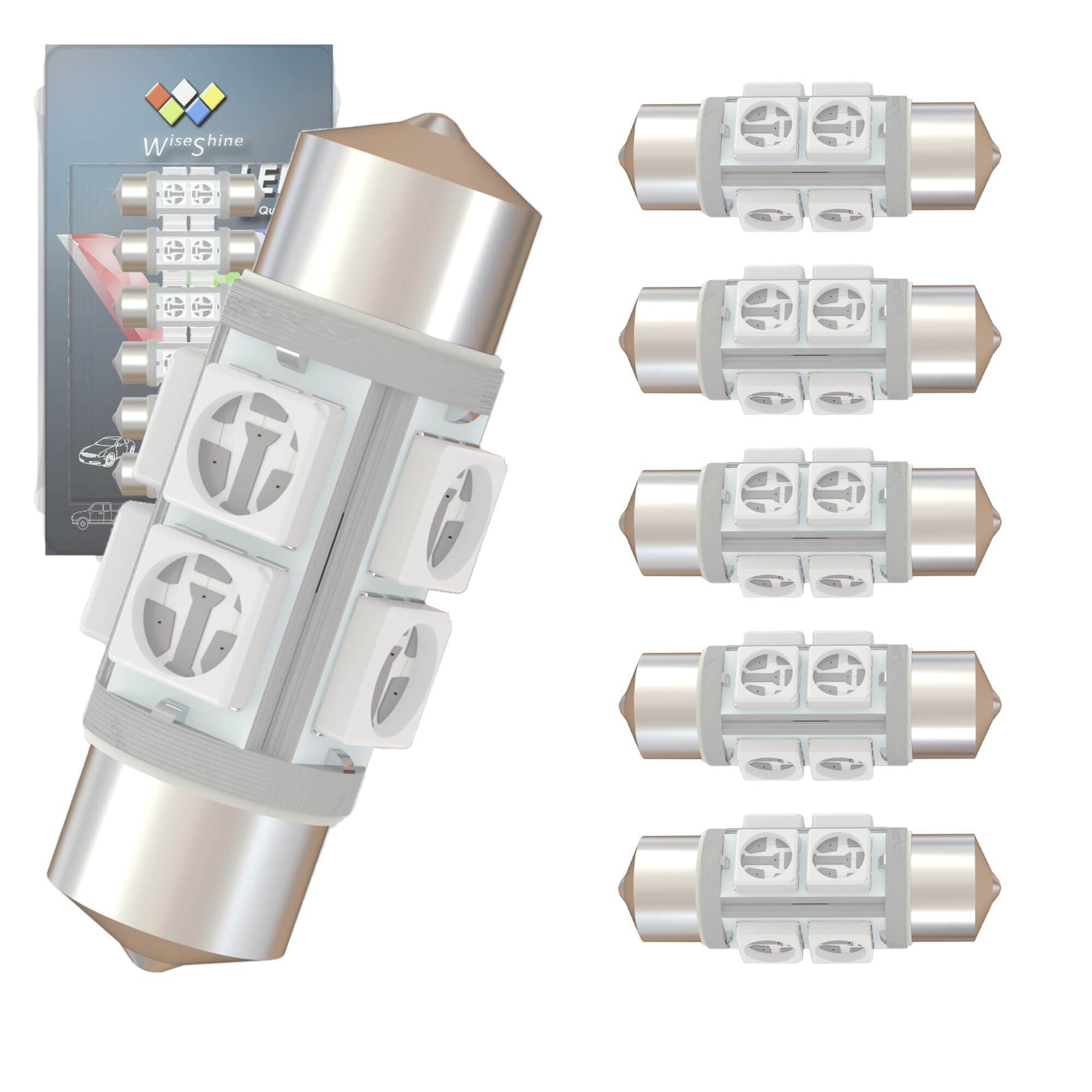 Wiseshine DC 24V 31mm DE3175 Festoon LED Car Bulb Red DE3022 DE3021 LED Bulbs for Marine Boat Interior Door Cargo Lights (Pack 6