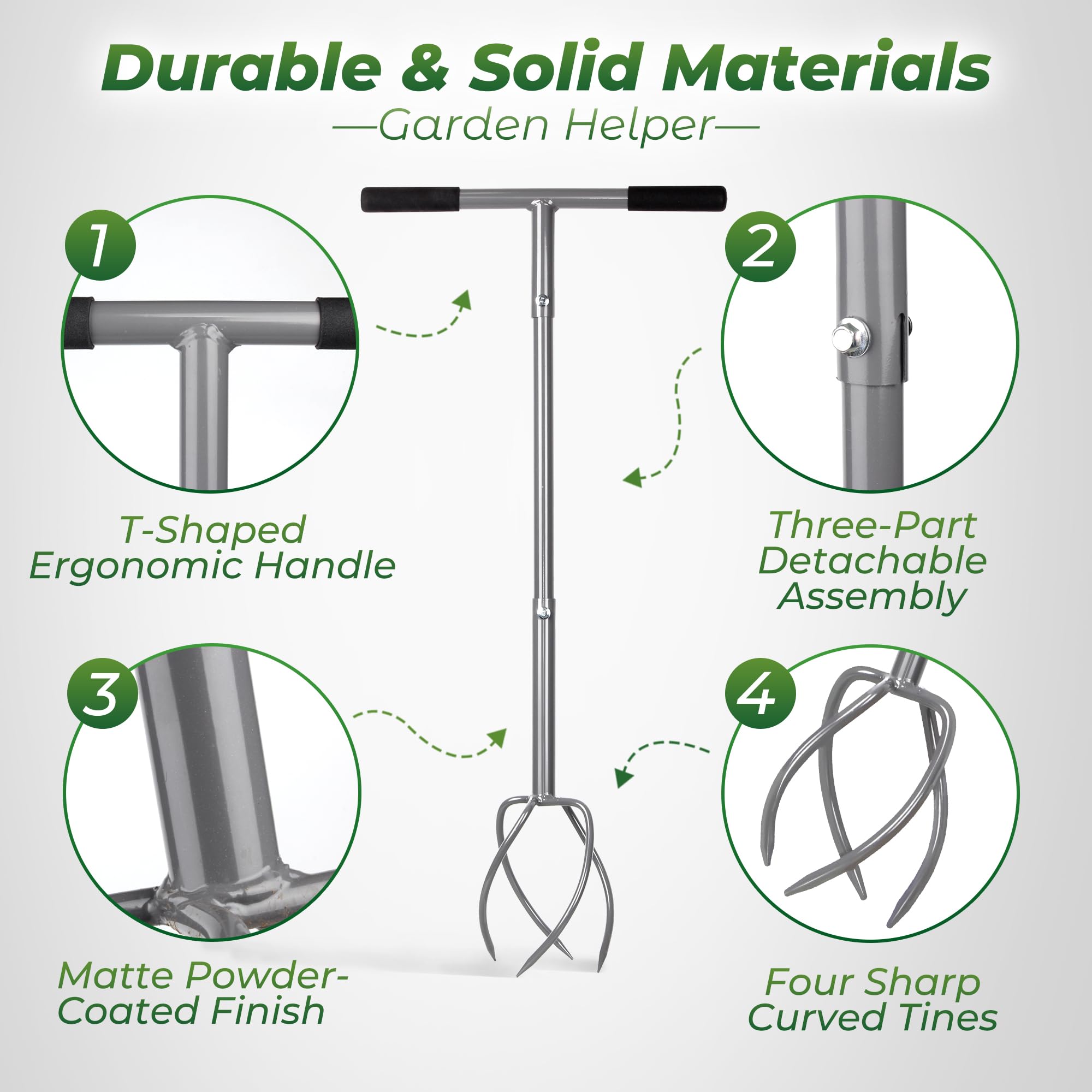 Walensee Twist Tiller with Large Steel Claw for Garden Soil Loosening