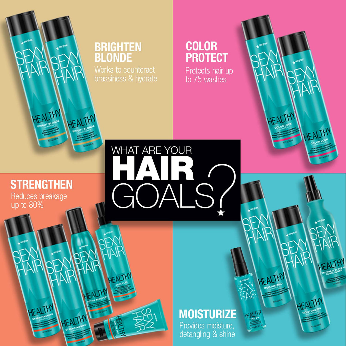 SexyHair Healthy Moisturizing Conditioner, 33.8 Oz | Moisture, Slip, Detangling, and Shine | SLS and SLES Sulfate Free | All Hair Types GREEN