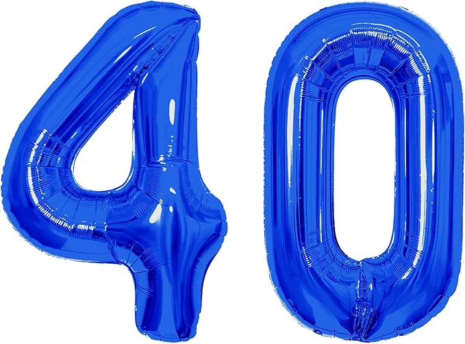 Number Balloons Navy Blue Balloons - Giant Number 40 Balloon, Blue 40th Number Balloon Birthday Decorations for Him