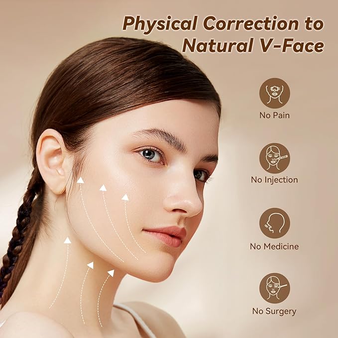 JUSRON V-Line Mask Chin Up Mask Face Strap, Soft Silicone Chin Strap V Shaped Face Mask, Jaw Exerciser 23-27 Inches (Light Blue)