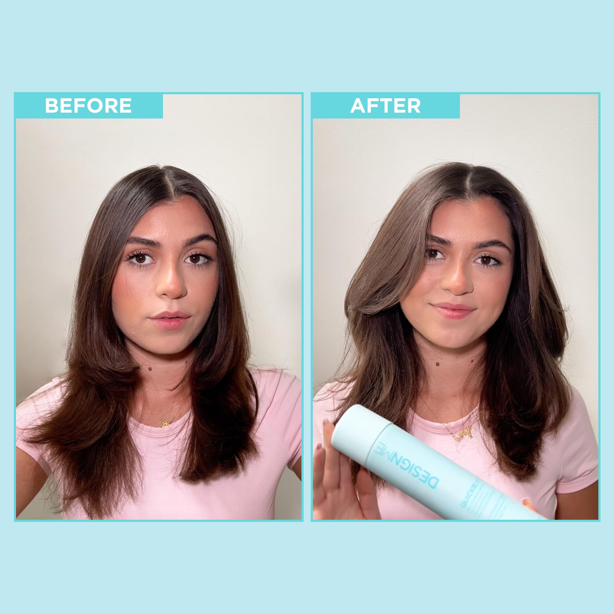Design.Me QUICKIE.ME Dry Shampoo For Dark Tones | Instantly Refreshes, Absorbs Oils | Root-Lifting Formula with Rice Starch | Residue-Free Waterless Spray for Brown, Black, Dark & Red Hair