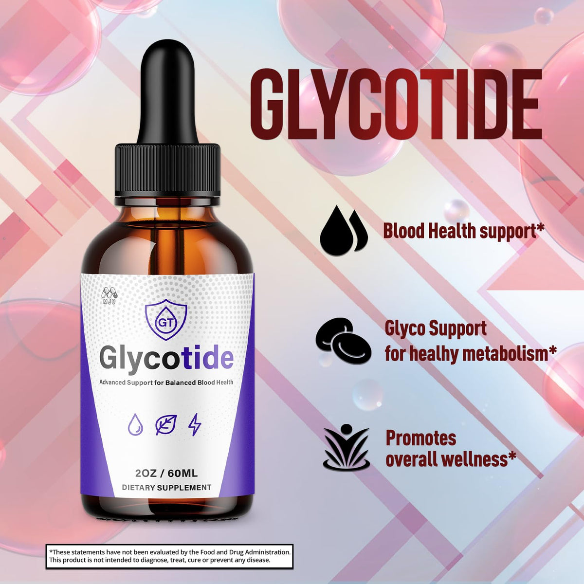 Glycotide Drops, Official Glycotide Blood Support Drops with All Natural Ingredients, Advanced Formula Glicotide Blood Health & Overall Wellness Supplement with Maximum Strength Vitamins (30 Servings)