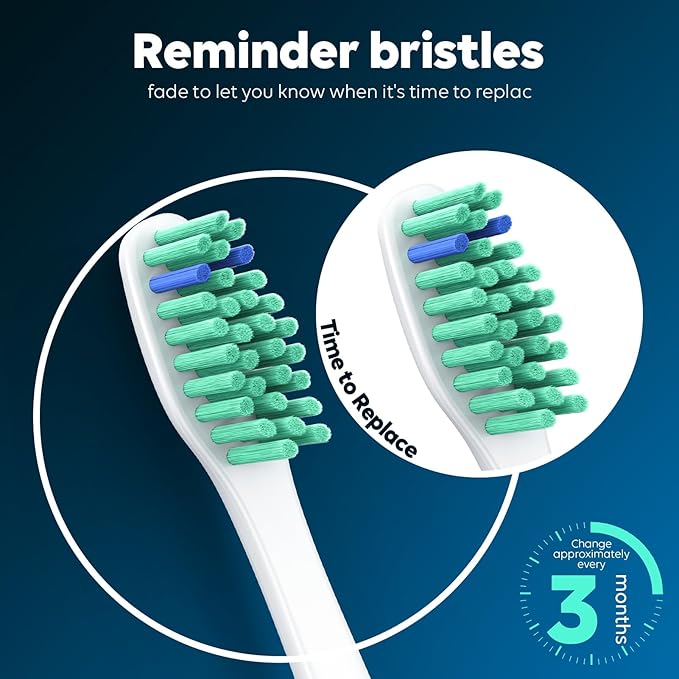 Tonhomki Replacement Heads for Philips Sonicare - Replacement Toothbrush Head Compatible with Phillips Sonicare Screw-on Electric Brush, E-Series, Essence, Xtreme, Elite, Advance and CleanCare, 6 Pack