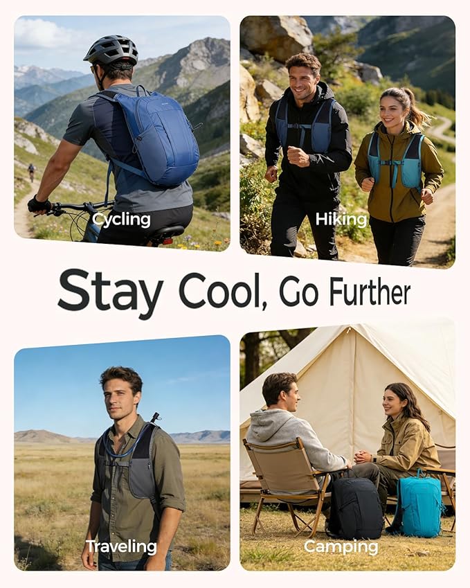 ECOHUB 15L Lightweight Packable Hiking Backpack for Travel, Small Daypack with Chest Strap & Phone Pocket, Water Resistant Foldable Backpack for Men Women