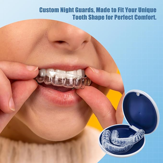 Custom Night Guard for Bruxism/Grinding/TMJ at Night, Bite Mouth Guard for Teeth Clenching Nighttime, for Adults & Kids (One Guard)