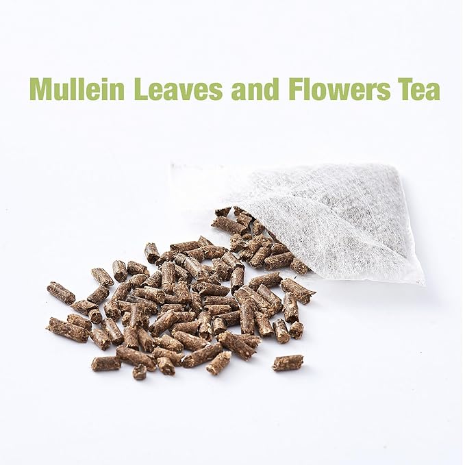 40 Bags Dried Mullein Leaf Tea for Lungs - Lung Detox Cleanse Tea for Smokers - Herbal Mullen Mullien for Breathe Easy - Caffeine-Free, Immune Support