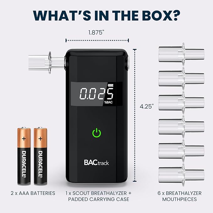 BACtrack Scout Breathalyzer (2 Pack) | Professional Grade Accuracy | Portable Breath Alcohol Tester for Personal & Professional Use