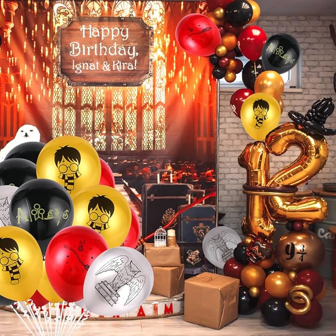 Ainiv Cartoon Balloons - 15pcs ThickenParty Balloons (12inch) With Ribbon - Metallic Latex, Perfect for Birthdays, Graduations, Baby Showers