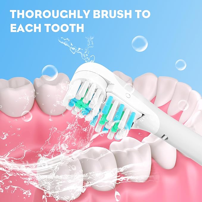8X Electric Spin Toothbrush Heads Replacement Sensitive Dual Clean Rotating Sets Fit for Braun Oral B Cross Power 4732 3733 4734 Family Bathroom Necessary