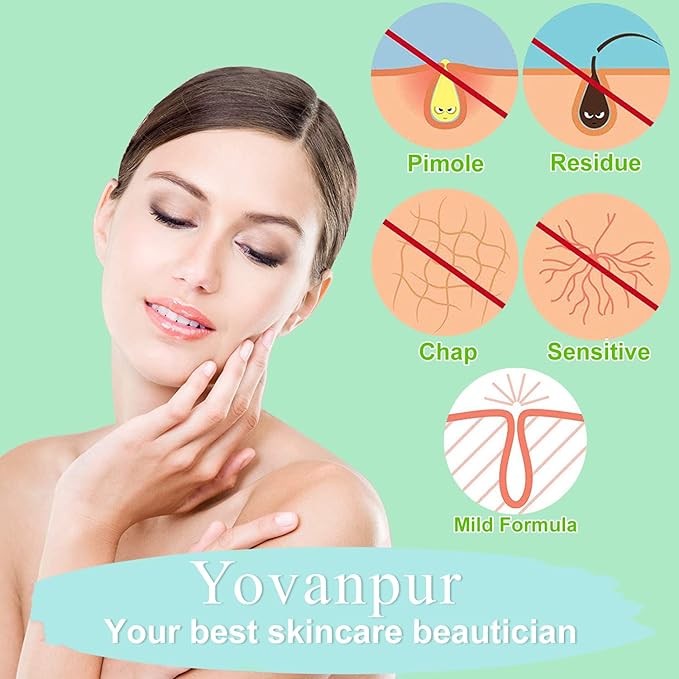 Hard Wax Beads for Brazilian Waxing, At Home Pearl Wax for Bikini, Face, Eyebrow, Legs - 300g (10 Oz) with 10 Wax Spatulas (Light Green-Aloe)