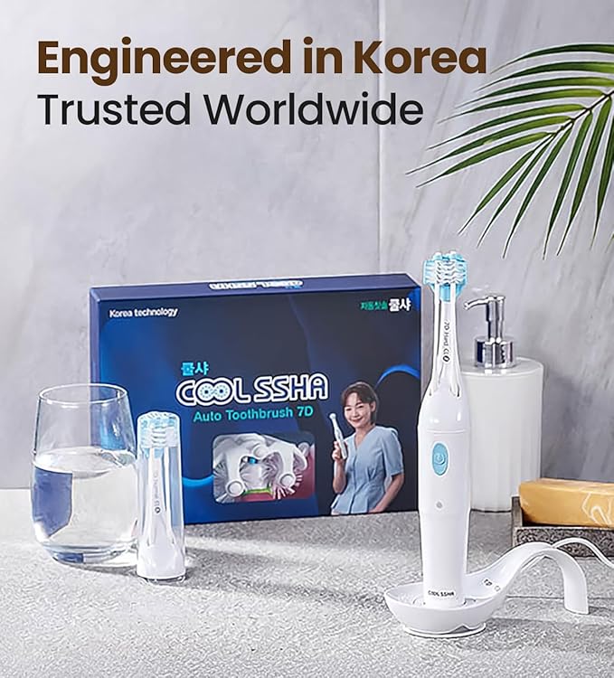 4-in-1 Dental Care System Electric Toothbrush, Dual Action Sonic Technology with 2 Modes, Waterproof White