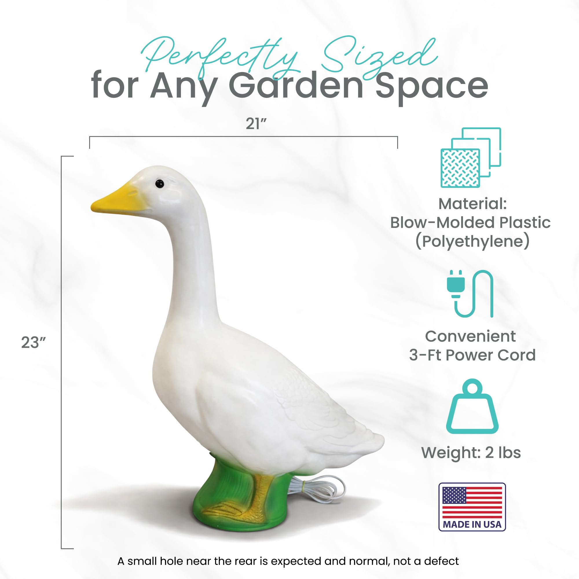 Union Products Light Up Goose Lawn & Garden Statue, 23 Inch Tall, Original