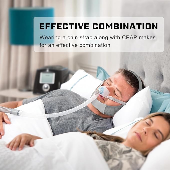 Forzacx Chin Strap for Cpap Users Anti Snoring Devices 2 Pack - Breathable Cpap Chin Strap Snoring Solution, Effectively Reduce Snoring, Non-Stick Hair, Don't Fade - Black&Grey