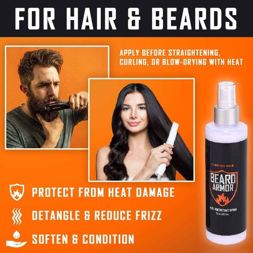 Tame's Beard Straightener for Men - Hair and Beard Armor - Orange Walnut Beard Soap - Bundle.