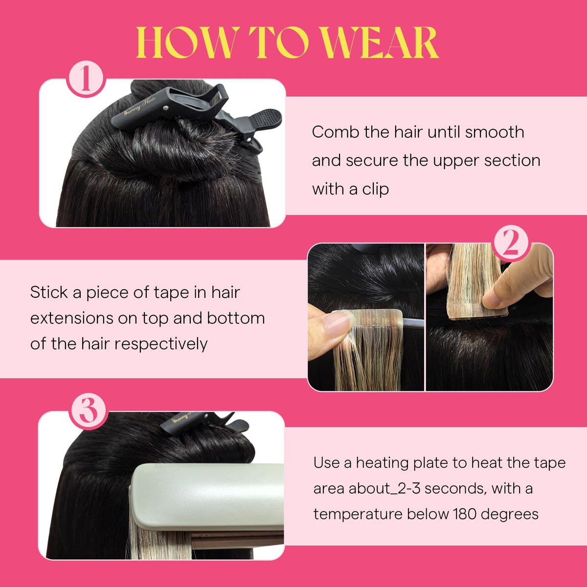 Ve Sunny Hair Tape in Extensions Chocolate Brown Balayage Caramel Blonde