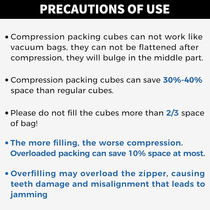 BAGAIL 4 Set/6 Set/8 Set Compression Packing Cubes Travel Accessories Expandable Packing Organizers (Square Mesh, 06-Black)