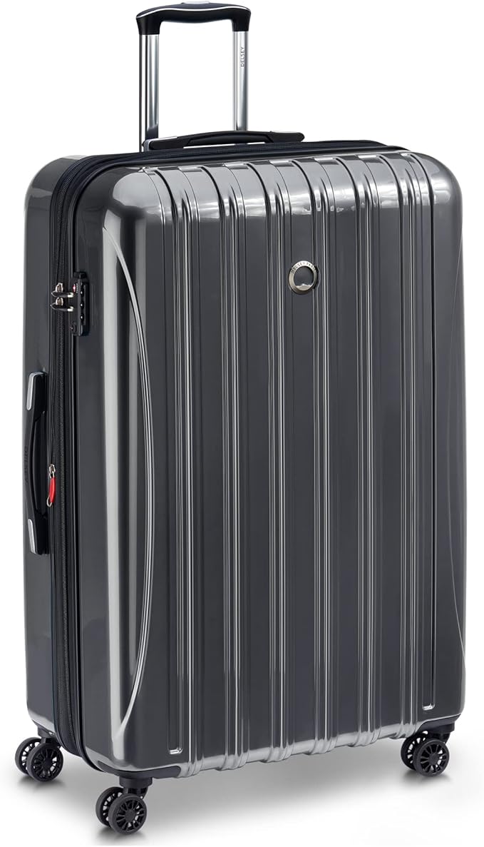 DELSEY PARIS Helium Aero Hardside Expandable Luggage with Spinner Wheels, Titanium, Checked-Large 28 Inch