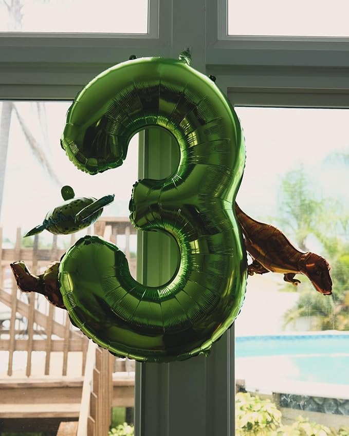 Light Green Number 3 Balloon 40 Inch, 3 Balloon Number, 3rd Birthday Decorations, Light Green Party Supplies for Boys Girls