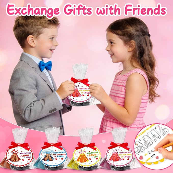 24Pack Erupting Volcano Science Kit Birthday Party Favors Goodie Bags Easter Basket Stuffers for Kids 4-8 8-12 Classroom Treasure Chest Carnival Prize Box Toys Bulk Pinata Filler Return Gifts