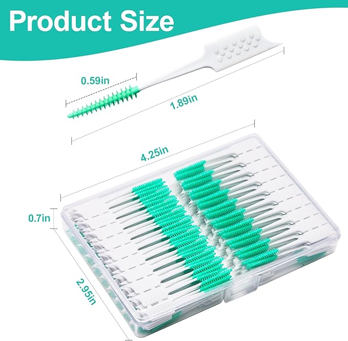 200 Pieces Interdental Brushes,Braces Brush with Silicone Head,Dental Tooth Flossing Toothpick Cleaners Tooth Tool (200PCS Orange)