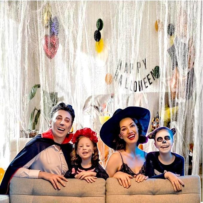 Niurui Halloween White Creepy Cloth 315 x 79 Inch Spooky Gauze Clothes Halloween Scary Decoration for Haunted Houses Party Supplies Indoor Outdoor