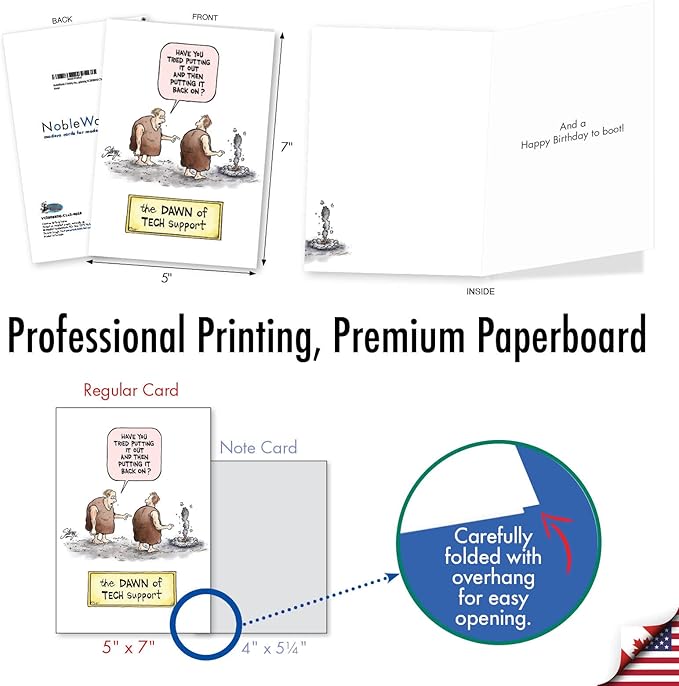 NobleWorks Assorted 3 Pack of Hysterical Birthday Greeting Cards for Men with 5 x 7 Inch Envelopes (3 Designs, 1 Each) Mansplaining VC2808BDG-C1x3