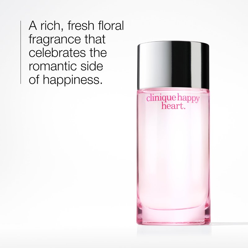 Clinique Happy Heart Eau de Parfum Spray | Notes of Mandarin, Cucumber, Yellow Primrose, Water Hyacinth + Blonde Wood | Perfumes for Women, 3.4 Fl Oz