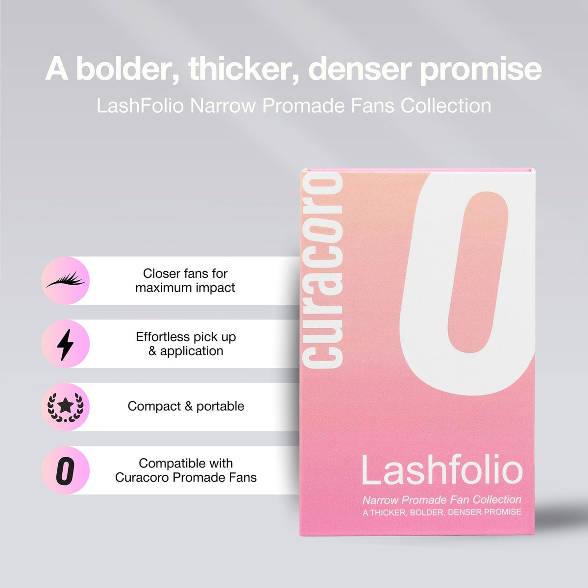 Curacoro LashFolio Narrow Promade Fans 10D-0.03 CC Curl 8-15mm