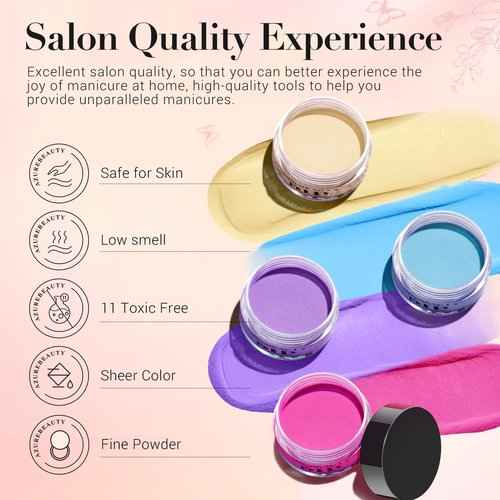 AZUREBEAUTY Dip Powder Nail Kit with Electric Nail Drill 24 Colors Summer Bright Neon Yellow Orange Starter Kit with Dip Liquids Base Top Coat Activator Portable Manicure French Nail Art Essential Set