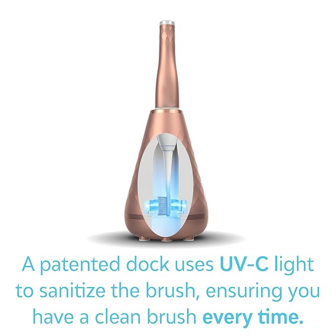 Tao Clean UV Sanitizing Sonic Toothbrush and Cleaning Station, Electric Toothbrush, Dual Speed Setting, Rose Gold