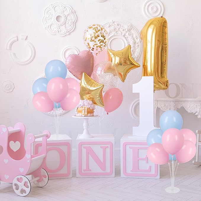 6 Sets Balloon Stand Kits, Balloon Sticks with Base for Table Centerpieces Graduation Birthday Baby Shower Gender Reveal Party Decorations