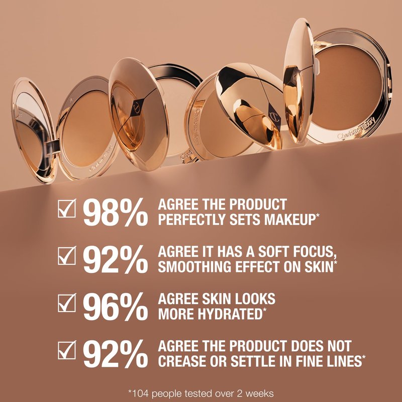 Charlotte Tilbury Airbrush Flawless Finish Setting Powder - Pore-Blurring Pressed Powder for Face Makeup to Minimize Shine with a Soft-Focus Finish - 4 Deep