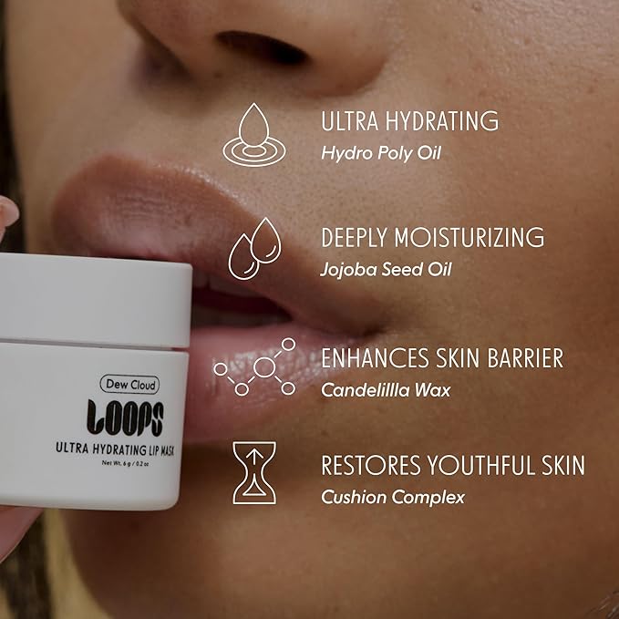 LOOPS Luxe Lips Trio Ultra Hydrating Lip Masks - Exfoliate, and Restore Hydration Below the Surface - Lip Balm - Gifts for Women