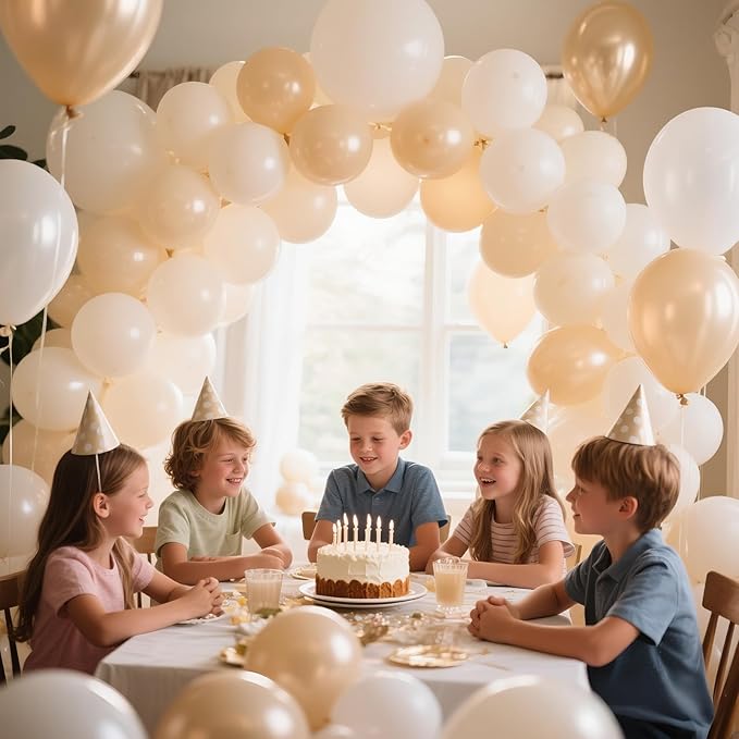 KAWKALSH Sand White Balloon Arch Kit 111Pcs 18 12 5 Inch Latex Party Balloons Garland for Birthday Baby Shower Wedding Engagement Anniversary Christmas Party Decorations